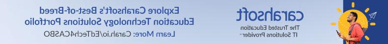 Carahsoft banner featuring the tagline "The Trusted Education IT Solutions Provider" with a link to explore their education technology solutions portfolio.